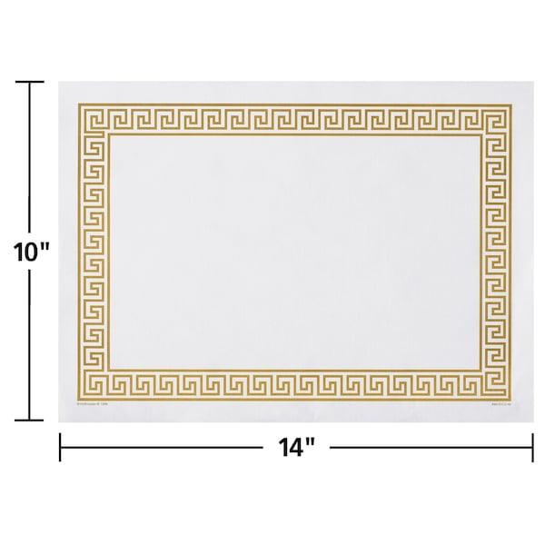 10 X 14 Gold Greek Key Paper Placemats 1000 PK